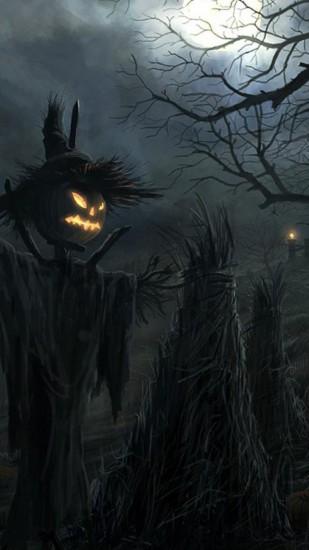 Dark Raven Scarecrow Halloween iPhone 6 & iPhone 6 Plus Wallpaper