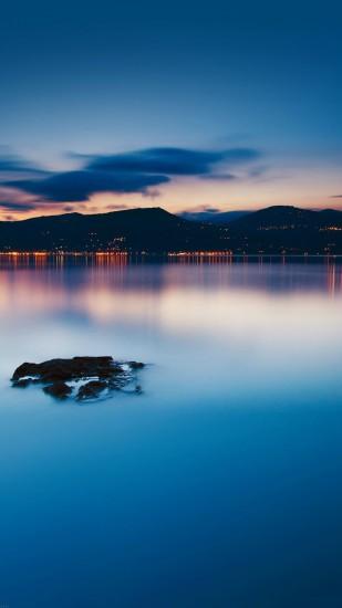 Nature Peaceful Lake Night Cityscape Scene #iPhone #6 #plus #wallpaper