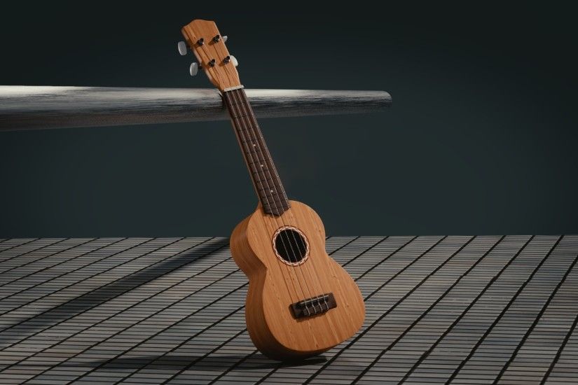 Preview wallpaper guitar, 3d, space, musical instrument 1920x1080