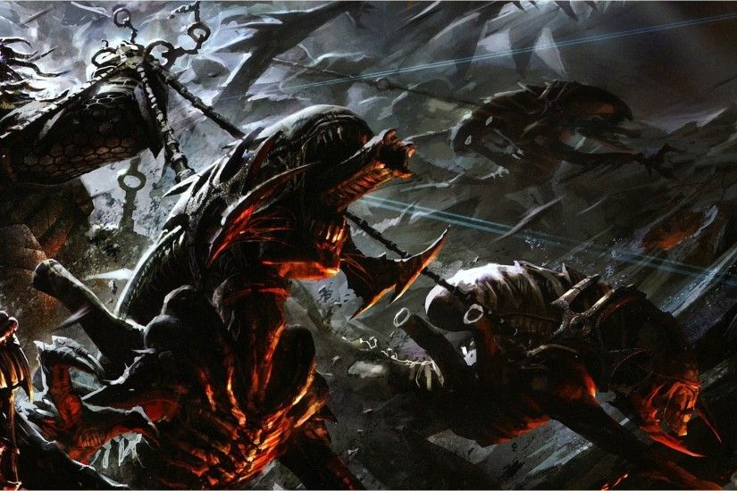 Video Game - Aliens Vs. Predator Alien Battle Game Predator Wallpaper