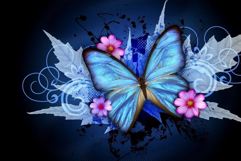 Wallpaper blue and butterfly wallpapers