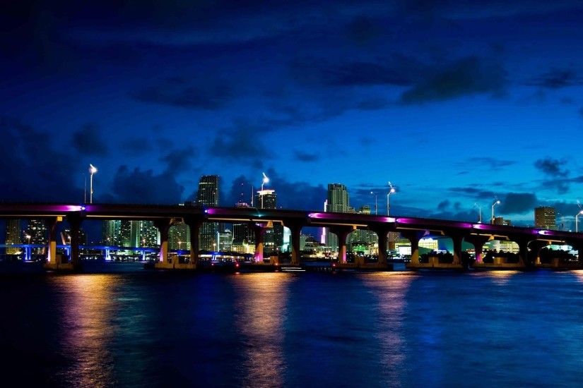 Bridge night city HD Desktop Wallpaper | HD Desktop Wallpaper