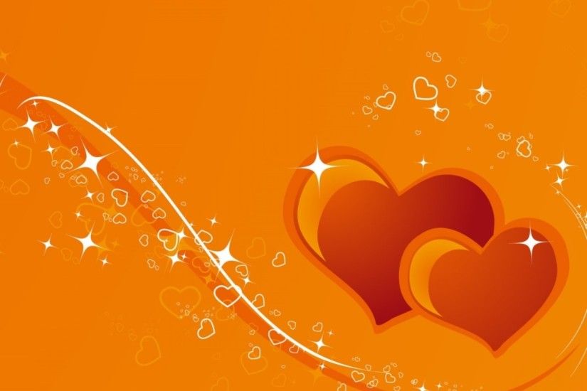 Love Wallpaper Orange Background