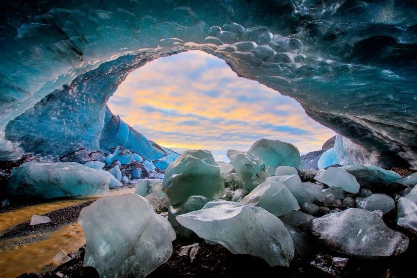 Glacier Ice Cave Iceland Wallpaper