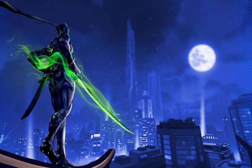 large overwatch genji wallpaper 2000x1120 for pc