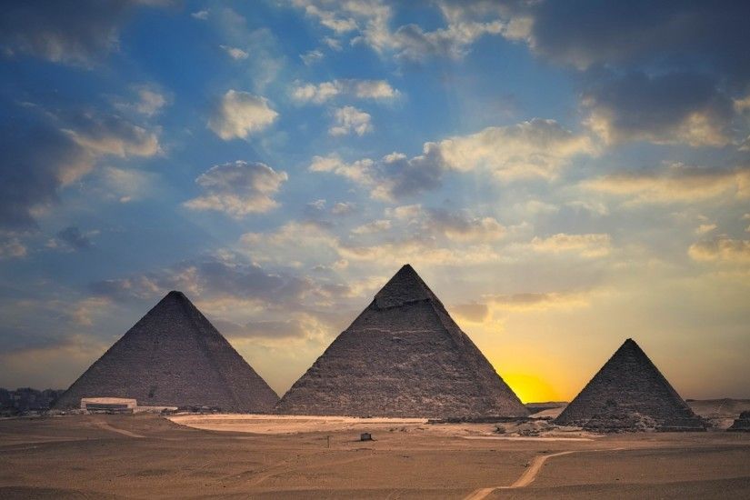 pyramid, Pyramids Of Giza, Nature, Architecture, Desert, Sunset, Landscape,  Clouds, Egypt Wallpapers HD / Desktop and Mobile Backgrounds