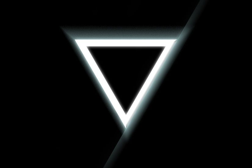 Preview wallpaper triangle, inverted, black, white 2560x1080