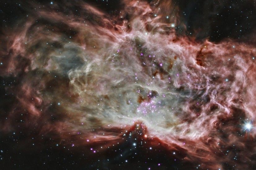 This composite image shows one of the clusters, NGC 2024, which is found in