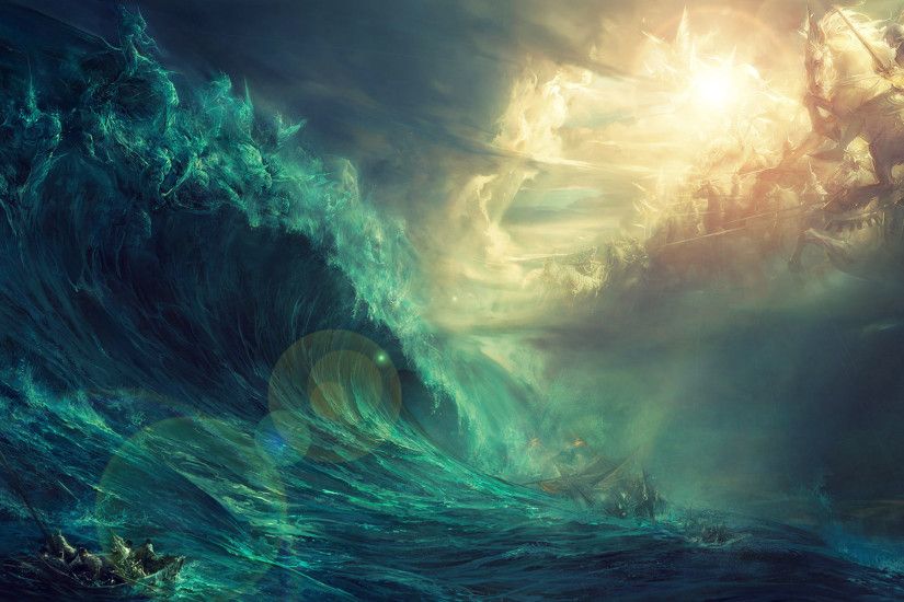 Epic Gods of Land vs Sea Wallpaper