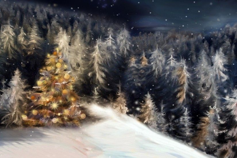 1920x1200 Christmas Tree Snow Sky