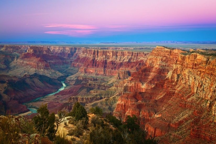 The Grand Canyon On A Background Of Mountains (a Photo 16:9) Stock
