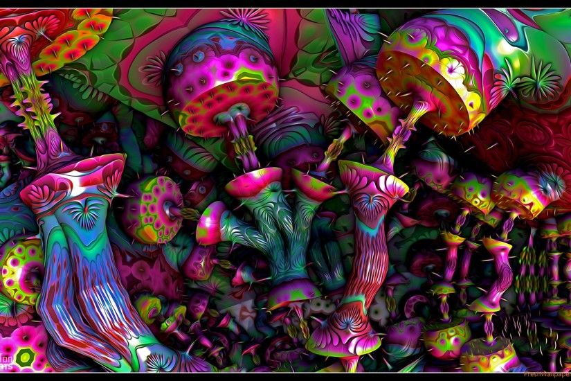Psychedelic Mushrooms@ is by artist eccoarts in digital, fractal, fractal  manipulations, Mandelbulb Photoshop psychedelic.