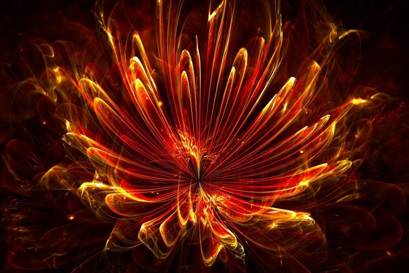 Artistic - Flower Abstract Fire Wallpaper