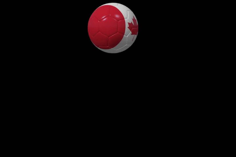Subscription Library Canada Soccer ball over black background. 3 different  3D football ball transitions to wipe from
