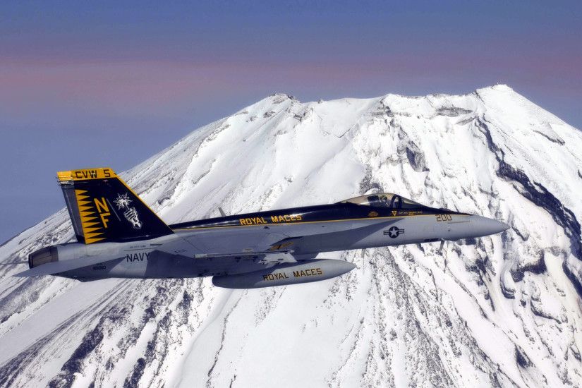 F-18 Super Hornet and Mount Fuji from the Royal Maces