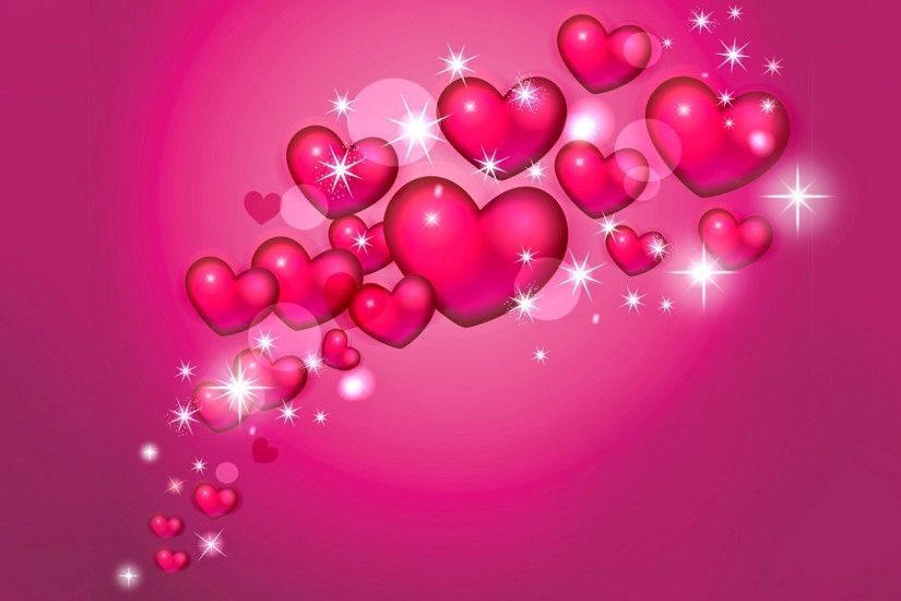 Artistic - Heart Artistic Pink Sparkles Glitter Wallpaper