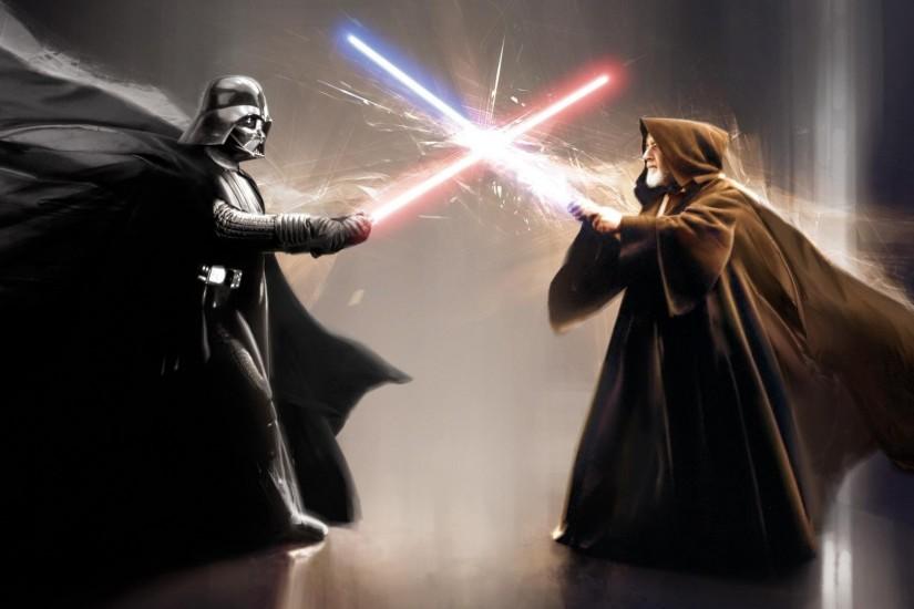 Darth Vader Obi Wan Kenobi movies star wars sci-fi weapons lightsaber  battle video games