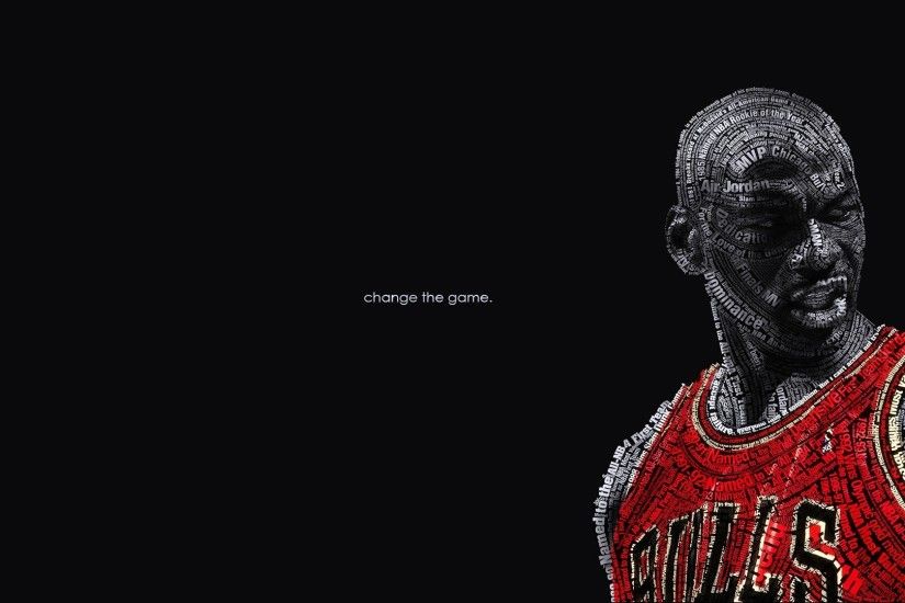 Basketball Black Background Change Chicago Bulls Michael Jordan NBA Text  Typography Wall