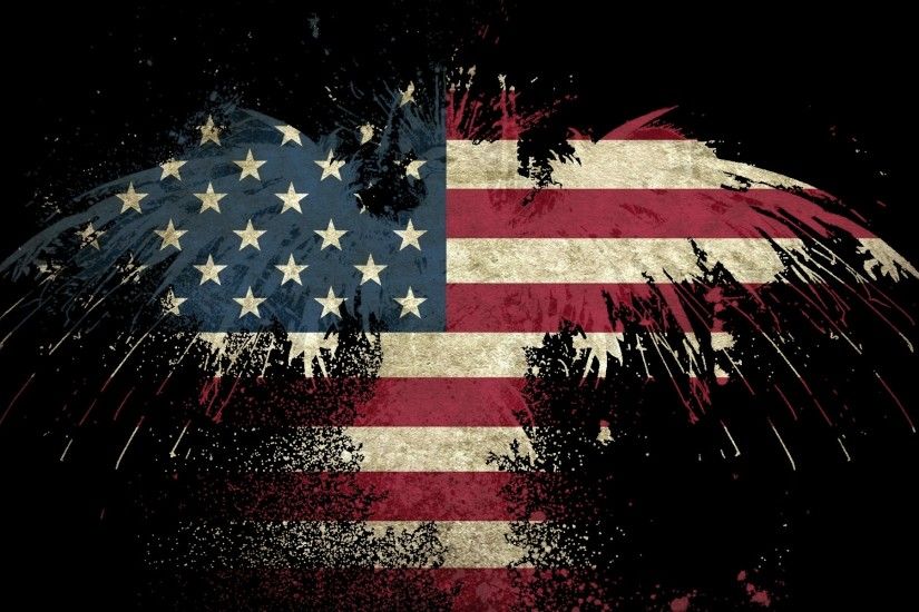 USA Eagle with American Flag Wallpaper