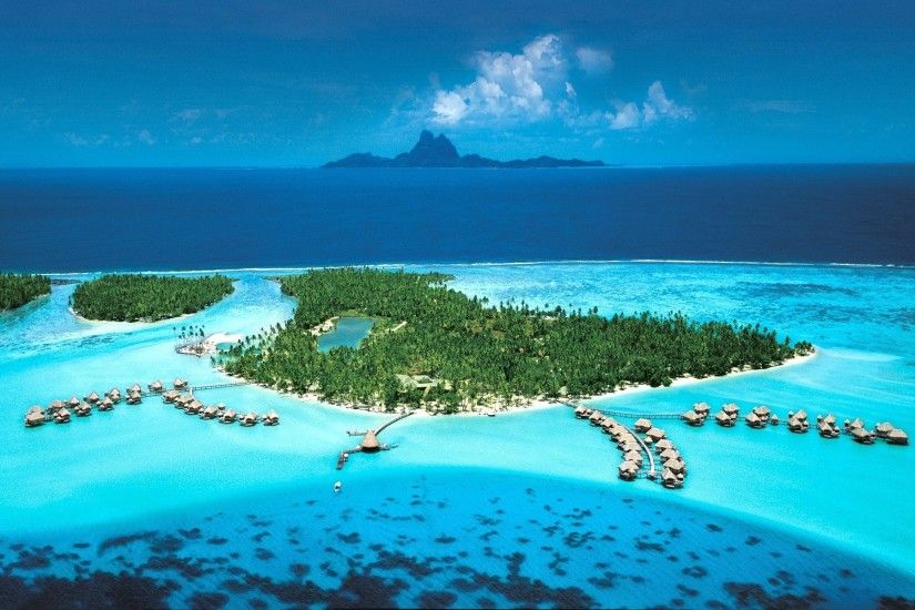 landscape, Bora Bora, Beach, Sea, Hut Wallpapers HD / Desktop and Mobile  Backgrounds