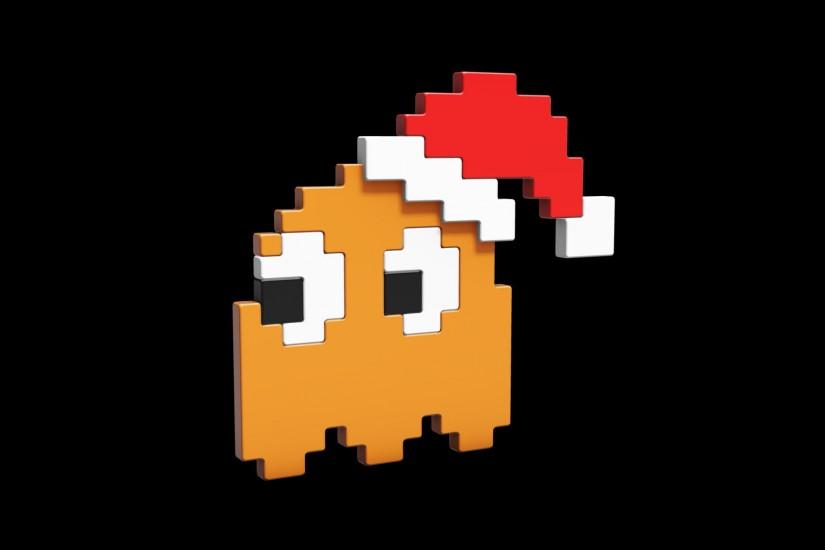 Pac Man Ghost Wallpaper Pac Man Ghost Wallpaper - Christmas Edition by  cubik-deviantart on