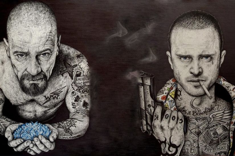 TV Show - Breaking Bad Walter White Tattoo Jesse Pinkman Gun Wallpaper