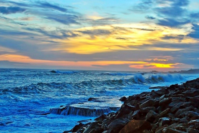 beach waves sunset tumblr. angry sea rocky coast sunset clouds waves surf  rocks nature paradise