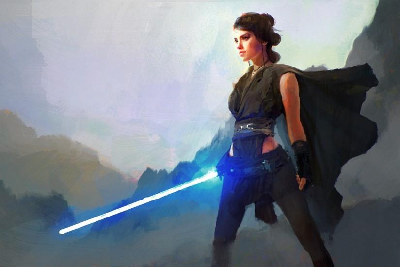 General 1920x1243 Star Wars women artwork fantasy art science fiction Jedi  lightsaber Rey Daisy Ridley