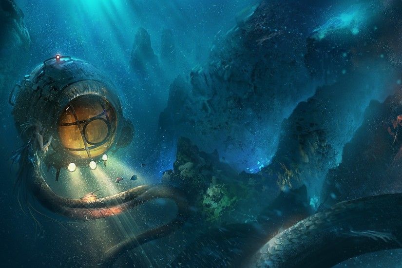 H. P. Lovecraft, Underwater, Fantasy art, Artwork, Cthulhu Wallpapers HD /  Desktop and Mobile Backgrounds