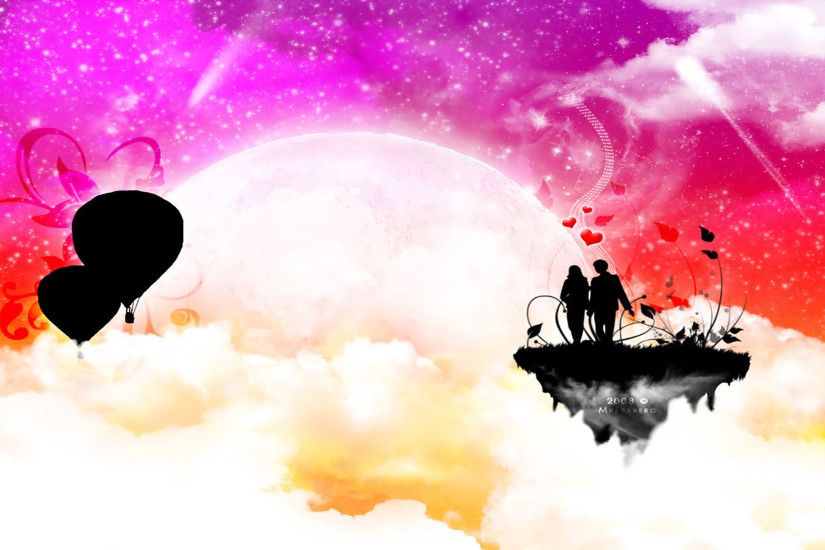 Love is in sky high-vector background