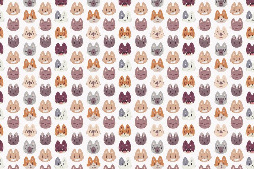 Charming Kitty Cat Faces Pattern [2560X1440] : Wallpaper And also  Outstanding Cat Wallpaper Designs