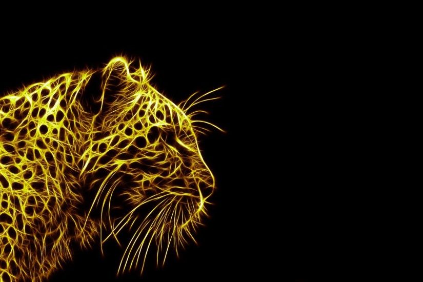 leopard, Black Background, Fractalius, Animals Wallpapers HD / Desktop and  Mobile Backgrounds