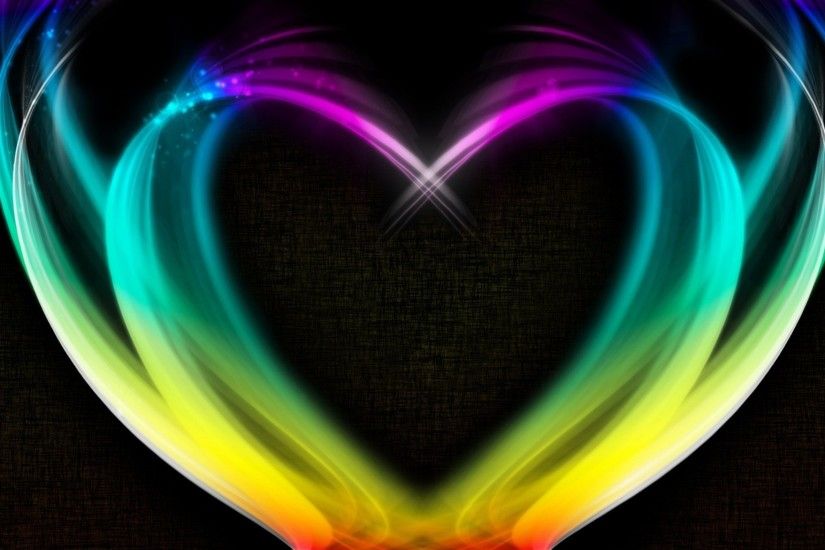 Preview wallpaper heart, rainbow, smoke, colorful 2048x1152