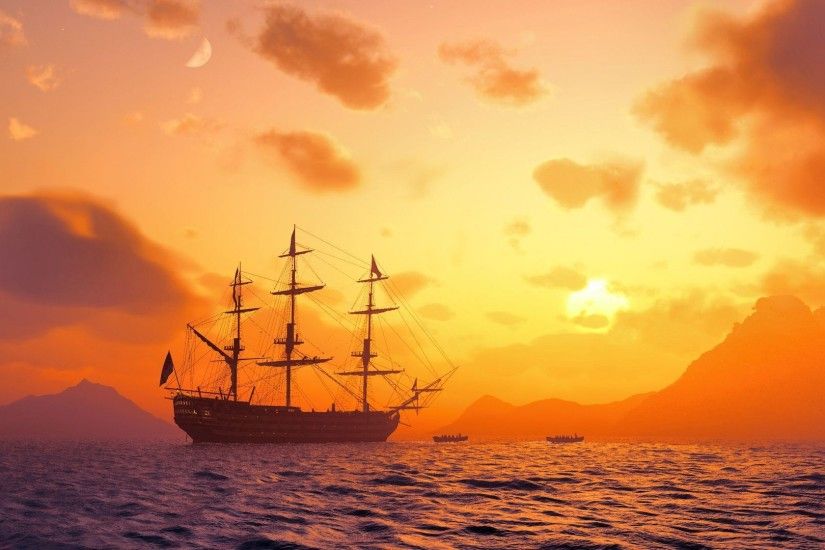 hd wallpaper pirate ship hd - Background Wallpapers for your . ...
