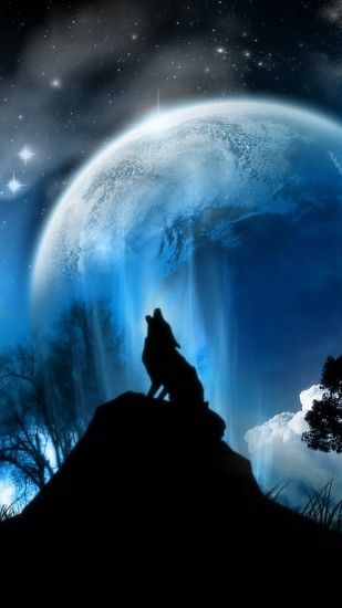 1080x1920 Wallpaper moonlight, wolf, fantasy