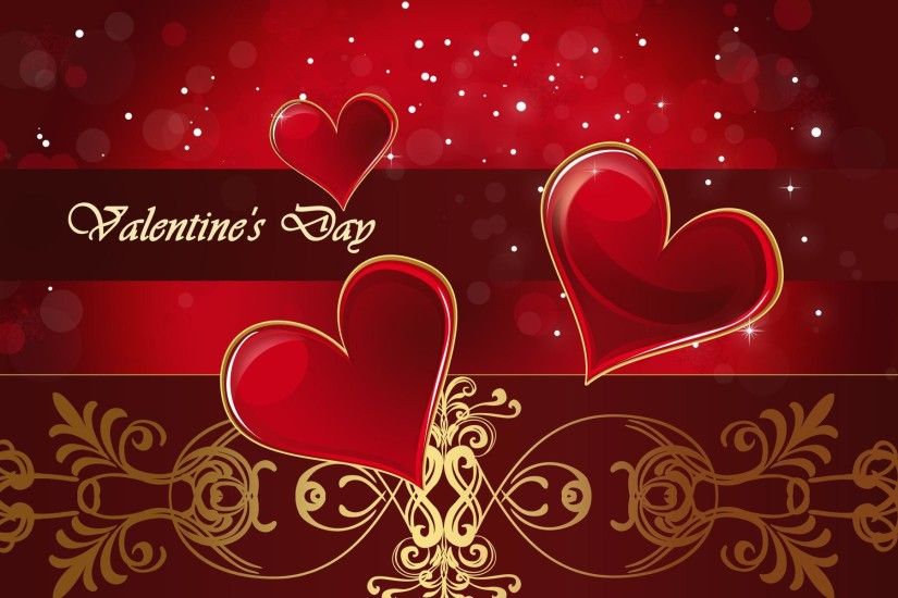 Happy Valentines Day Love Hearts 3D Desktop Wallpaper