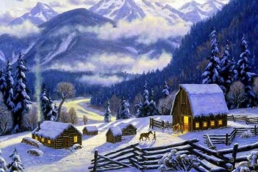... Download Christmas Cottage Wallpaper Gallery ...