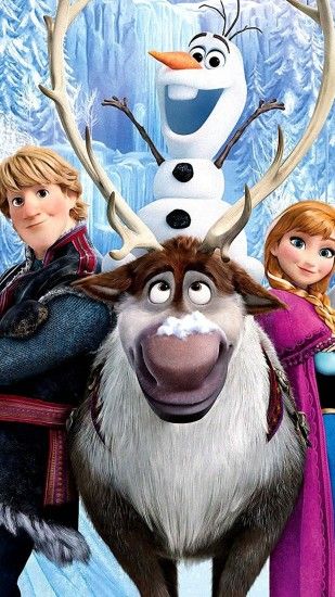 2014 Disney Anna Kristoff Sven Olaf Halloween Frozen iPhone 6 Plus  Wallpapers - Snow Trees
