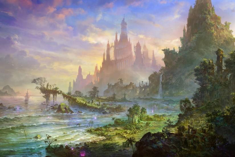fantasy Art, Castle Wallpaper HD