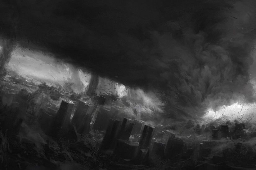 Tornado Fantasy Cities City Apocalyptic Dark Wallpaper At Dark Wallpapers