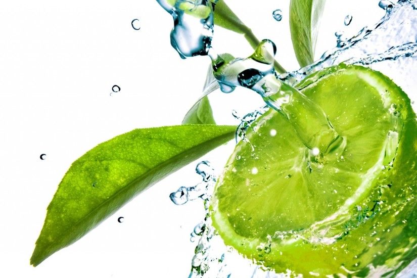Download now full hd wallpaper lime spray water leaf fruit ...