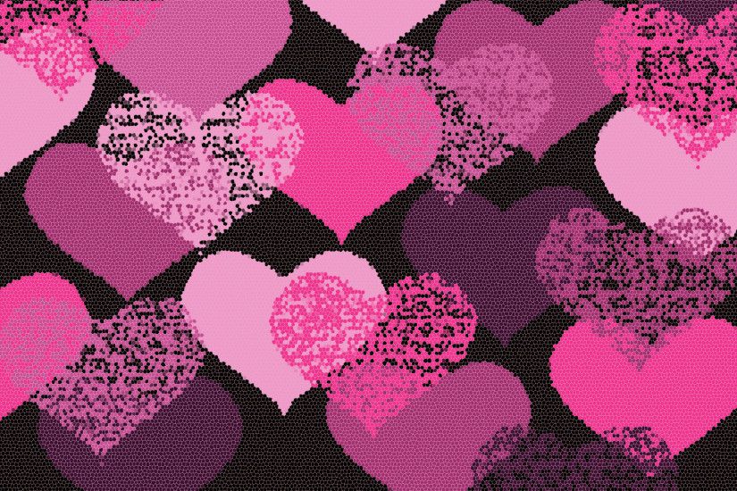 ... Pink hearts HD Wallpaper 2880x1800