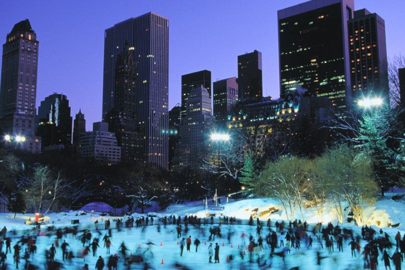 Download Background - Skaters at Wollman Rink, Central Park, New York City  - Free Cool Backgrounds and Wallpapers for your Desktop Or Laptop.
