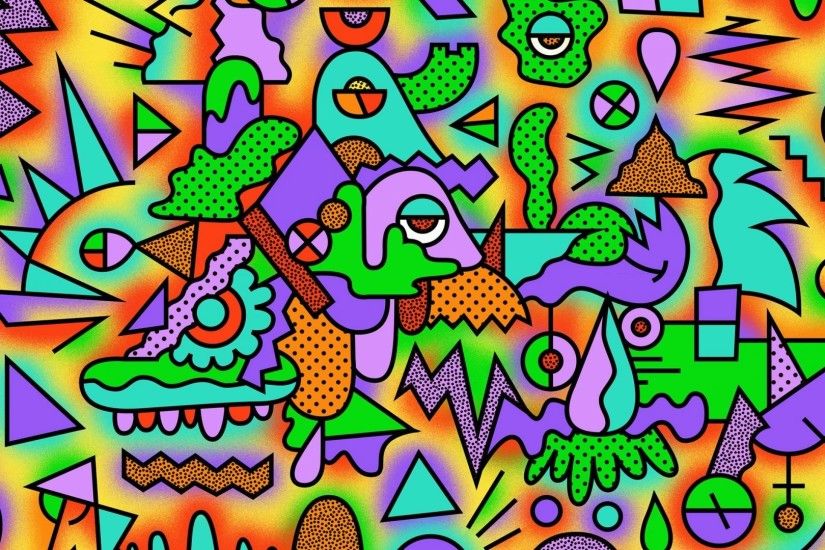 wallpaper.wiki-Figurines-Colorful-Drawing-Acid-Trip-Wallpaper-
