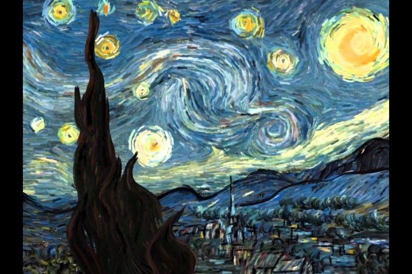 5 min La Nuit ÃtoilÃ©e (The Starry Night) Animation | Vincent van Gogh HD