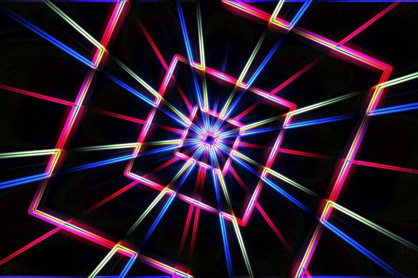 Neon lights star squares tunnel background loop - 1080p Motion Background -  VideoBlocks