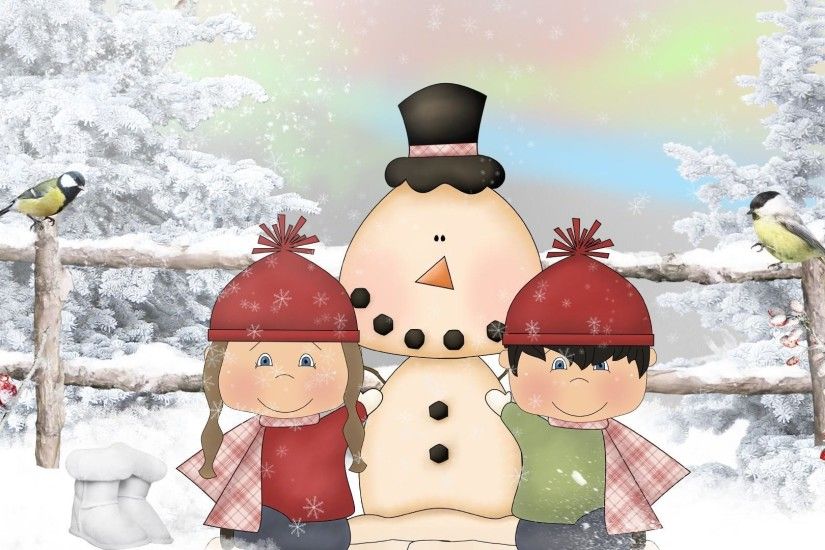 Snow Kids Make A Snowman