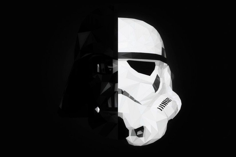 General 3440x1440 Star Wars stormtrooper Darth Vader mask splitting  minimalism