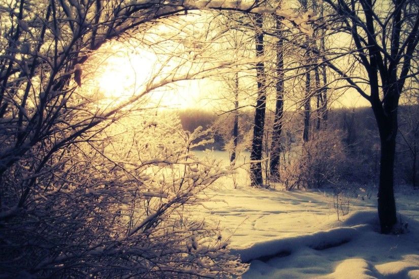 Sunrise Sunset Snow Landscape Winter Nature Wallpaper HD For Mobile 1080p