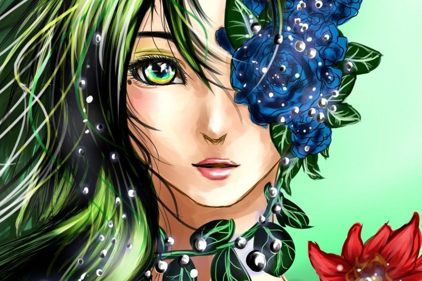 Preview wallpaper fairy, girl, art, face, anime, colors 2048x2048